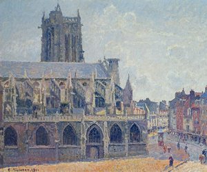 La iglesia de San Jacques en Dieppe de Camille Jacob Pissarro